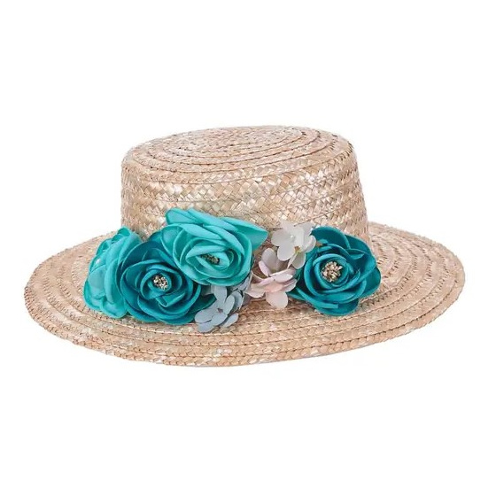 Women's Mayra Boater Hat Natural Straw - Traclet