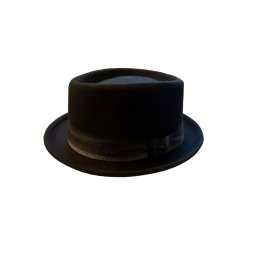 Porkpie Crooner Hat - Black