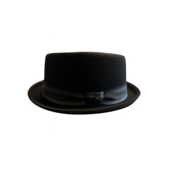 Porkpie Crooner Hat - Black