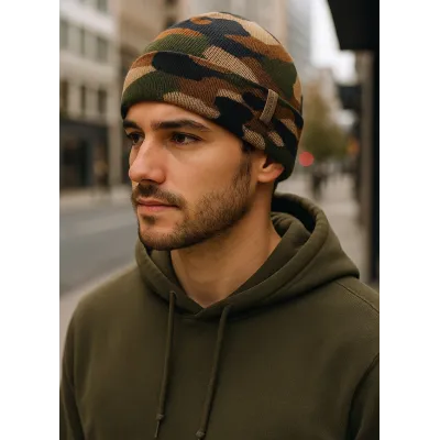 Bonnet Le Merino Laine Camouflage - Tilley