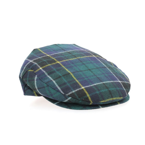 Casquette tartan vert bleu limerick
