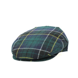 Green and blue Limerick tartan cap