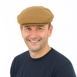 Camel Cashmere Flat Cap - Traclet