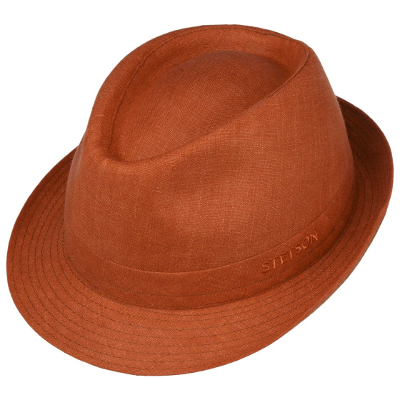 Orange Linen Trilby Hat - Stetson Orange Linen Trilby Hat - Stetson