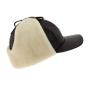 Casquette / Chapka Adventurer Cuir & Agneau Noire - Traclet