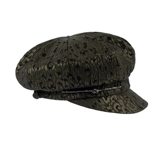 Casquette Gavroche Glitter Léopard kaki - Traclet