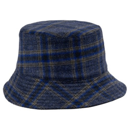 Navy Wool Reversible Bucket Hat - Traclet