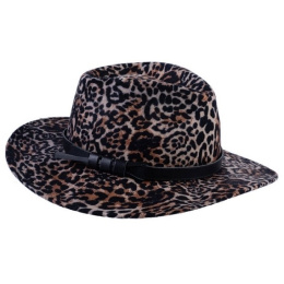 Chapeau Fedora Anna Léopard Laine - Traclet