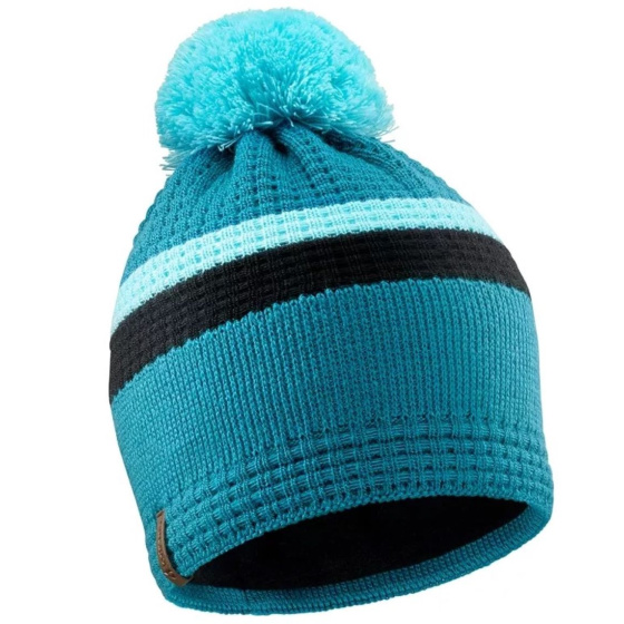 Teal Blue Yaël Pompom Beanie - LeDrapo
