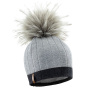 Bonnet Pompon Fourrure Céleste Gris - LeDrapo