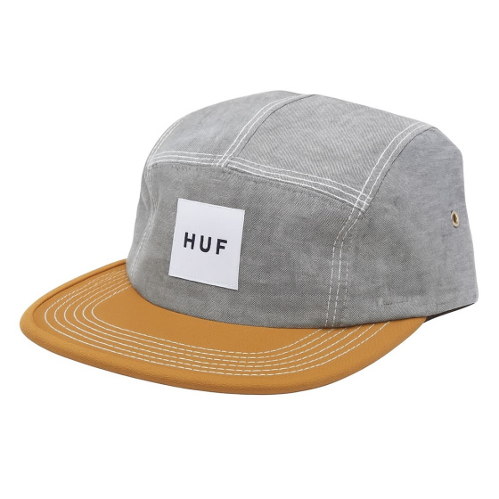 5 panel Huf USA cap gray brown visor