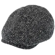 Grey Herringbone Catanzaro Cap - Traclet Reference: 8440 | Chapellerie Traclet