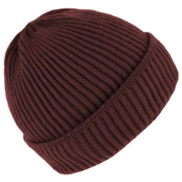 Dunkerque Wool Knit Burgundy Beanie - Traclet