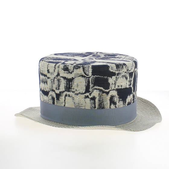 Haut de forme motifs bleu - Alfonso d'este