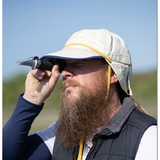 Anti-UV Neck Protection Cap Loïck Beige & Navy Blue - Soway