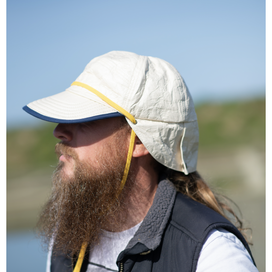 Casquette Protège-Nuque Anti-Uv Loïck Beige & Bleu Marine- Soway
