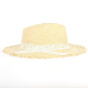 Natural Straw Hat with lace - FRENCH MANUFACTURING - Traclet Manufacture