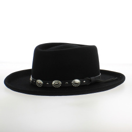 Chapeau Western Gambler - Feutre Laine Noir - Eddy