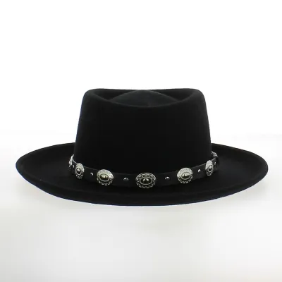 Chapeau Western Gambler - Feutre Laine Noir - Eddy