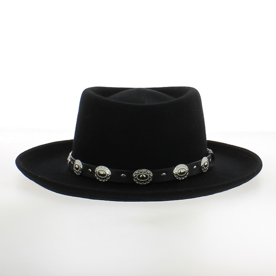 Chapeau Western Gambler - Feutre Laine Noir - Eddy