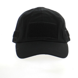Casquette Baseball MFH Professional scratch Noir 100% coton (pour mettre des patchs devant, derrière et sur les 2 cotés)