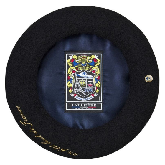 Béret Larrun Broderie Or Noir - Héritage par Laulhère