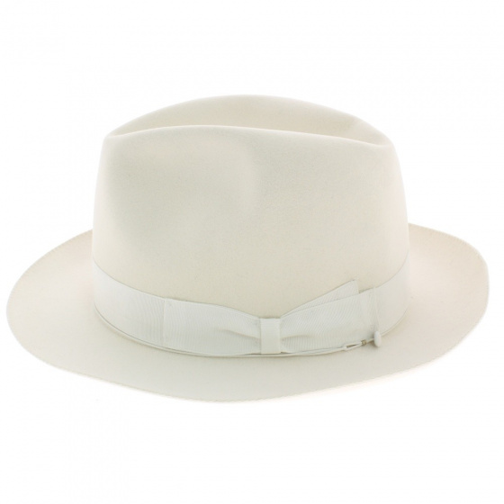 chapeau feutre poil Borsalino blanc - chapellerie traclet