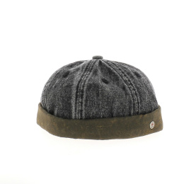 Lakota Miki Beanie 100% Cotton Faded Blue or Black Denim - Balke