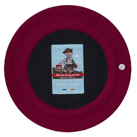 Béret Enfant Petit Basque Aubergine - Héritage par Laulhère