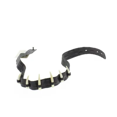Garniture chapeau cuir et dents de croco