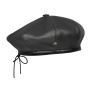 Zura Black Leather Beret - Laulhere