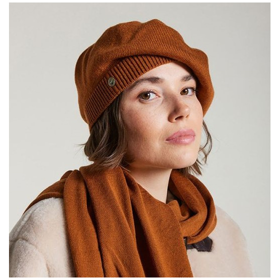 Bonnet Urbasa Laine Vierge Cognac - Héritage par Laulhère