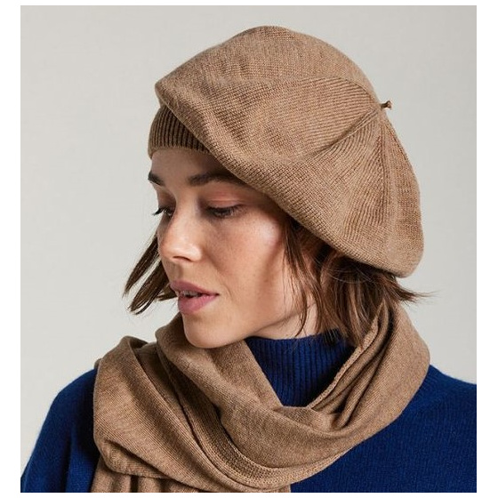 Urbasa Beanie & Beret Virgin Wool Beige - Heritage by Laulhère