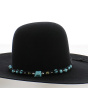 Garniture à Chapeau Perles bleu/argent/cordelette noir - Traclet