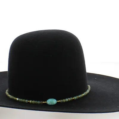 Hat Trim Pearls green/gold/olive blue - Reference: 22605 | Chapellerie Traclet