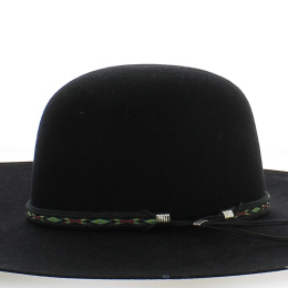 Garniture à Chapeau amovible en cuir brodé  (motif : losange) - Traclet