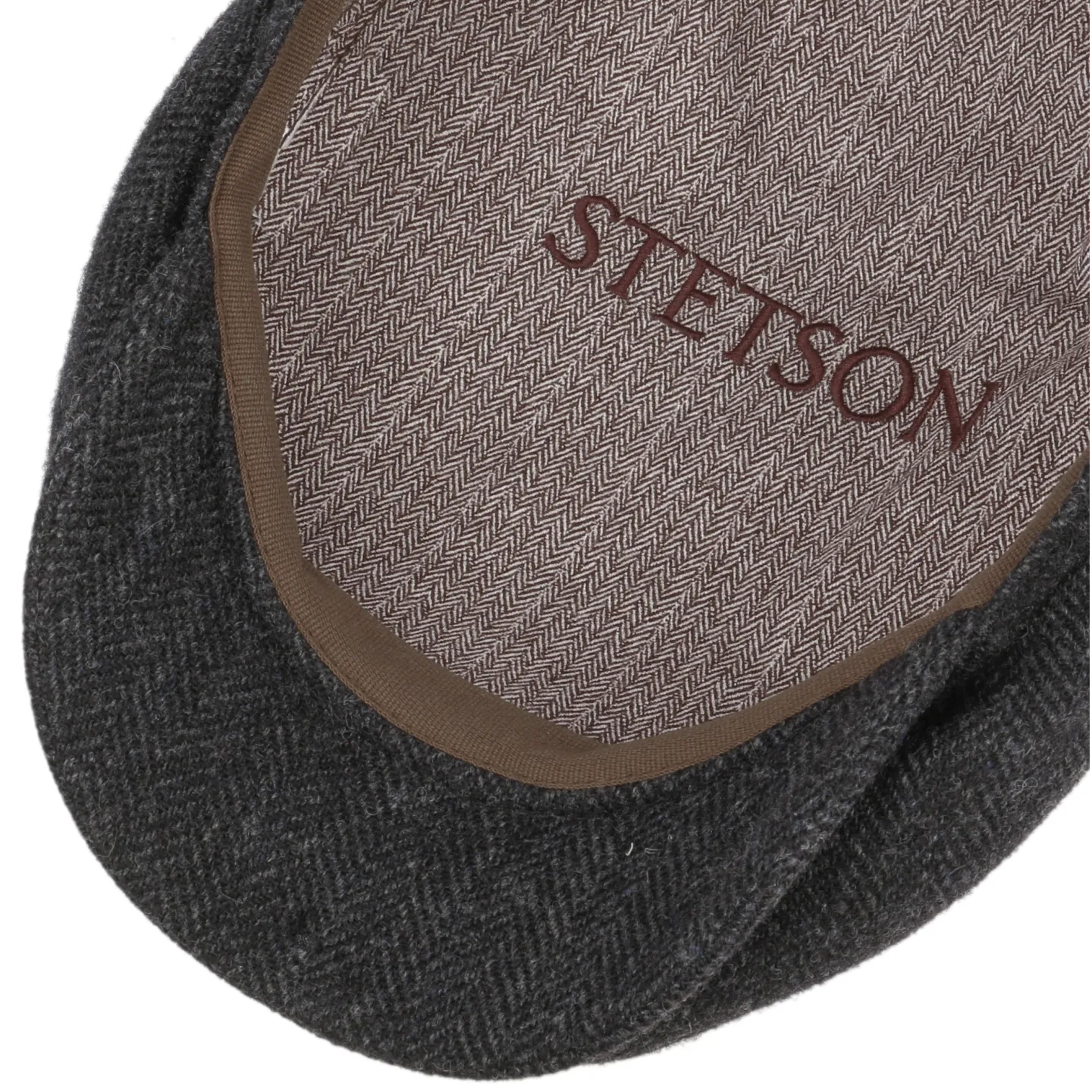 Casquette Belfast Herringbone Laine Grise - Stetson  Reference : 22628 | Chapellerie Traclet