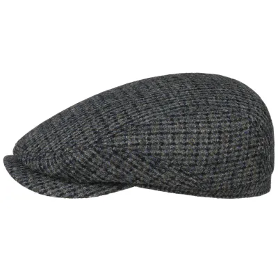 Casquette Plate Harris Tweed Laine Vierge Grise - Stetson  Reference : 22629| Chapellerie Traclet