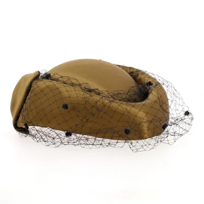 Lucifer prestige evening hat (in 4 colors pink/yellow/beige/brown) - TRACLET Reference: 13172 | Chapellerie Traclet