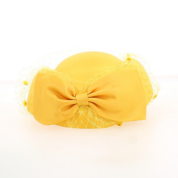 Prestige evening hat (tambourine in 4 colors pink/yellow/beige/brown) - TRACLET