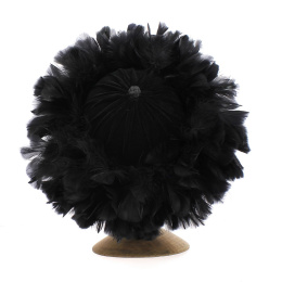 Toque de spectacle (Velours Noir avec ses plumes) - Traclet