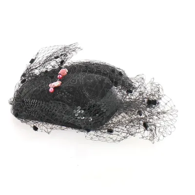Cabaret Elegance Tambourine Black - Traclet Reference: 22656 | Chapellerie Traclet