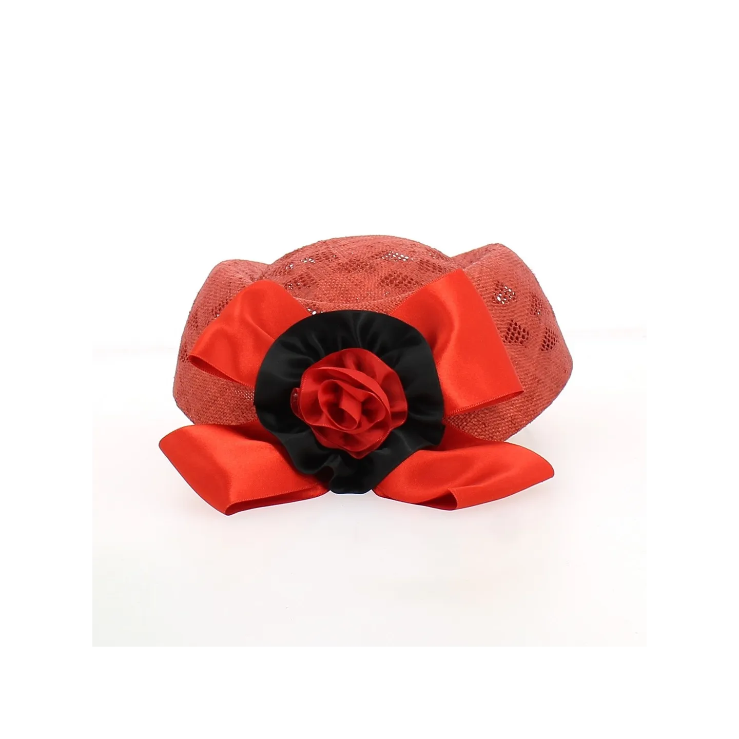 Red Tambourine with Cockade BCH - Chapellerie TRACLET - France - Reference: 22658 | Chapellerie Traclet