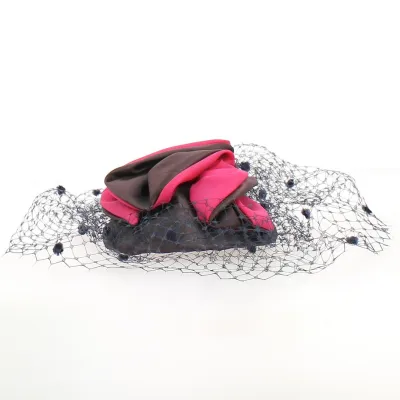 Tambourin satin Marron & Fuchsia - Chapellerie Traclet - France