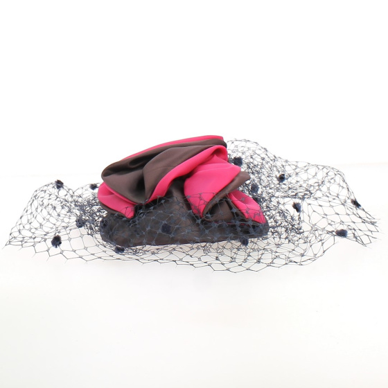 Tambourin satin Marron & Fuchsia - Chapellerie Traclet - France