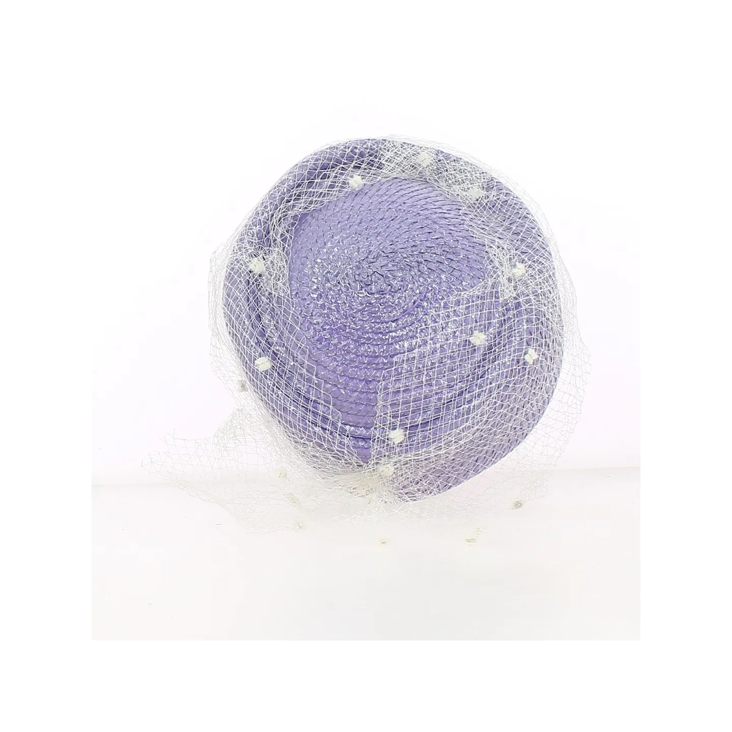 Tambourin Paille violette avec sa voilette blanche - Traclet