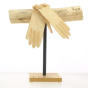 Beige lycra veil ceremony gloves - chapellerie Traclet - France