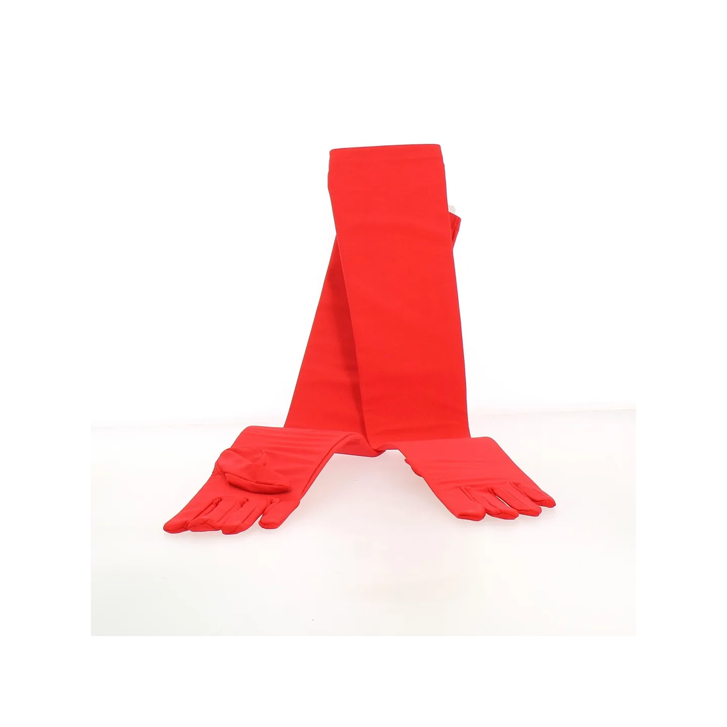 Long ruby red lycra gloves - France Reference: 22678| Chapellerie Traclet