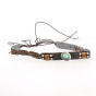 Removable Hat Trim (fancy wood and blue bead) - Traclet