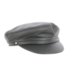 Casquette Marin HENSCHEL HAT USA Cuir Noir - Traclet